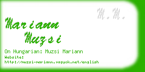 mariann muzsi business card